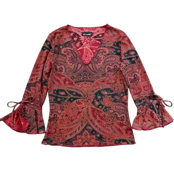 Vintage Y2K Paisley Blouse - Picture 1 of 11